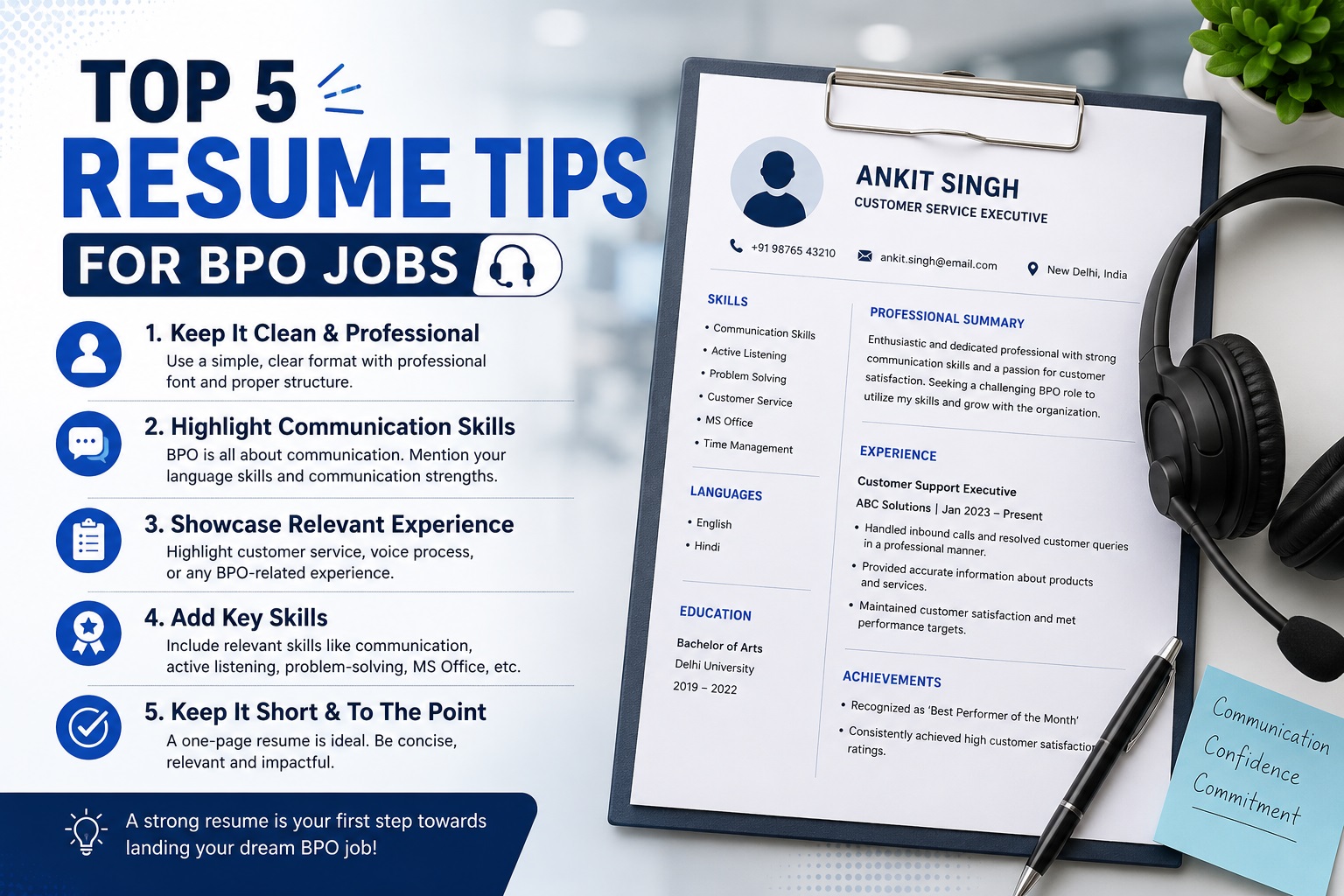 Top 5 Resume Tips for BPO Jobs